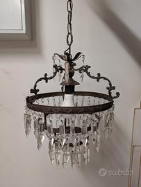 Lampadario  vintage in ottone anni 70 originale