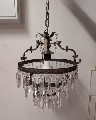 Lampadario  vintage in ottone anni 70 originale