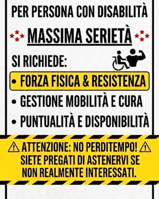 Cerc0 Assistente UOMO per disabile NO PERDITEMP0