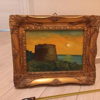 quadro con paesaggio olio su tela autore Uva
