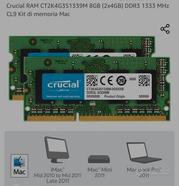 Ram Crucial 8 GB (2 x 4GB)