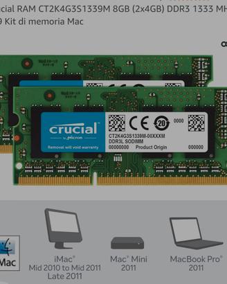 Ram Crucial 8 GB (2 x 4GB)