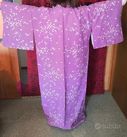 Kimono FURISODE Giapponese in seta con fascia Obi