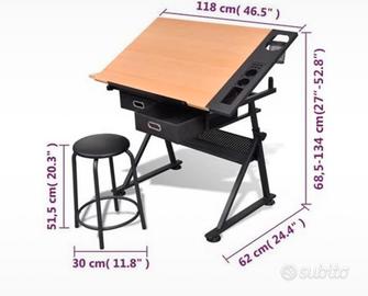 Tavolo da disegno regolabile