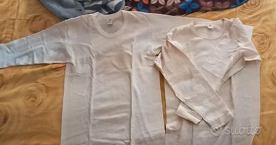 2 Maglie intime lana cotone manica lunga taglia L 