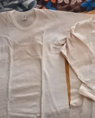 2 Maglie intime lana cotone manica lunga taglia L 