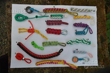 Portachiavi Scoubidou No Paracord Corda