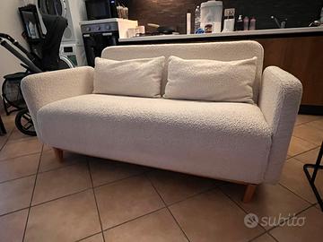 Divano-letto 2/3 posti in tessuto Bouclé