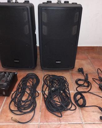 Casse DAD amplificate, cavi e mixer 