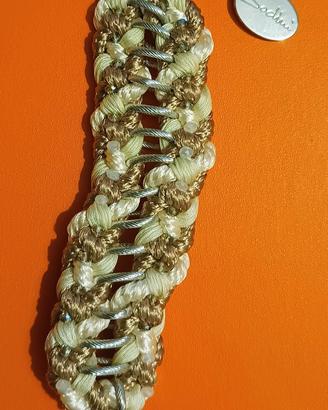 Braccialetto Sodini metallo e tessuto 