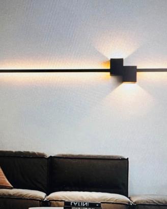 Lampada LED moderna da parete nera 60 cm,