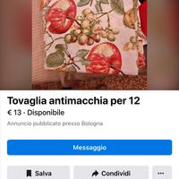 Tovaglia  antimacchia per 12