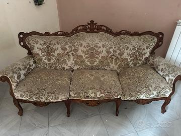 Set da 3 divano e poltrone barocca floreale