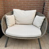 Divano da esterno e giardino in rattan ovale