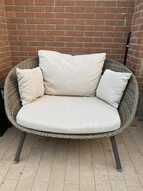 Divano da esterno e giardino in rattan ovale