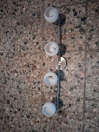 Barra pieghevole a 4 faretti/luci bianco opaco