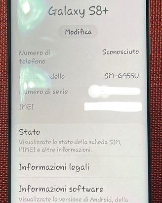 samsung galaxy s8 +  64 gb