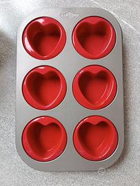 Stampo per 6 tortini a forma di cuore