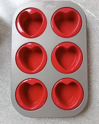Stampo per 6 tortini a forma di cuore