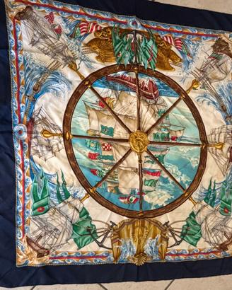 Foulard carré Hermes Paris “Ville de Vents” vintag