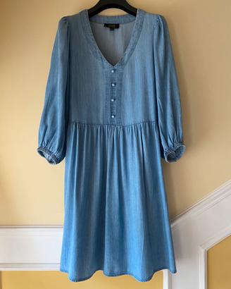 Abito in denim con maniche a sbuffo