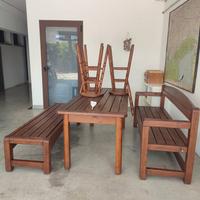 tavolo con due panche