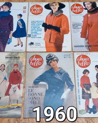 6 Riviste Annabella 1960 moda vintage pubblicità