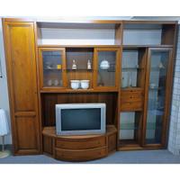 soggiorno legno noce parete porta TV