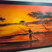 Quadro etnico tramonto africano 