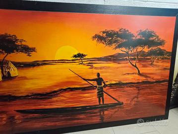 Quadro etnico tramonto africano 