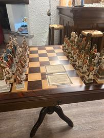 Tavolino Scacchi Nigri Battaglia di Azio 73x73 h78