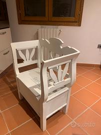Panchina in legno avorio