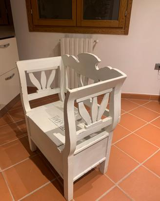 Panchina in legno avorio