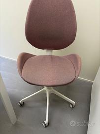Sedia ufficio rosa e bianca Ikea design nordico