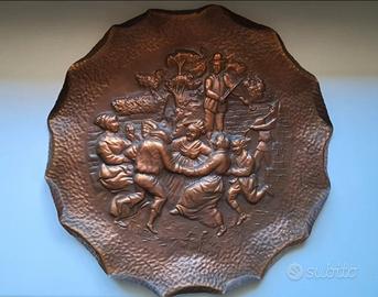 Piatto decorativo in rame