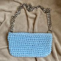 Borsa a spalla handmade crochet azzurra