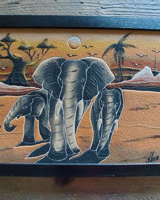 Quadro africano con sabia del deserto