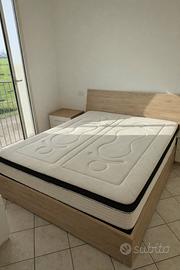 Letto contenitore con materasso e comodini