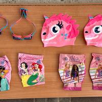 2 Kit Piscina, Braccioli + Occhialini + Cuffia