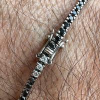 Bracciale tennis oro diamanti fancy neri e bianchi