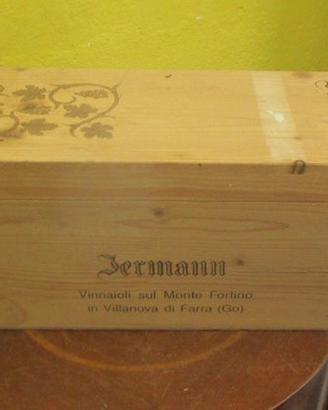 Cassetta di legno vuota Jermann Vinnaioli sul Mont