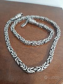 collana argento 925 snake uomo donna