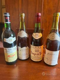 4 bottiglie vino vintage anni '60-'70