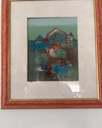 Quadro bacosi paesaggio con case