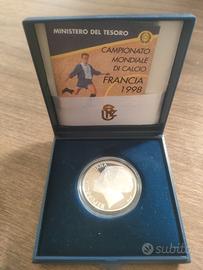 Lotto argento 10000 lire mondiali calcio Francia