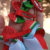 Set fiocco e mollette clips coordinati anguria NUO