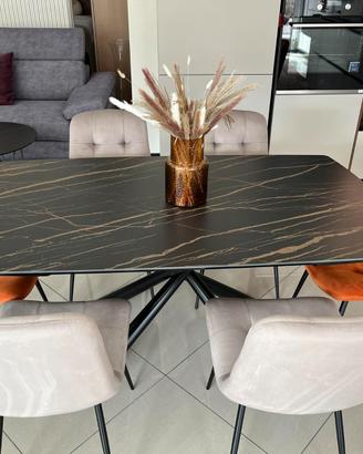 TAVOLO SPIDER CON PIANO IN CERAMICA