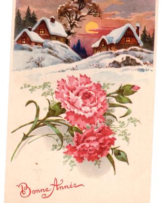 Antica cartolina postale Buon Anno 