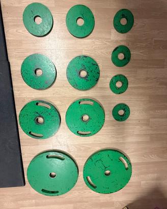 Set 78 kg dischi olimpici 50 mm in acciaio