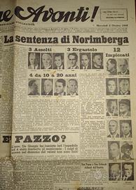 GIORNALE ORIG. 1946: SENTENZA PROCESSO NORIMBERGA